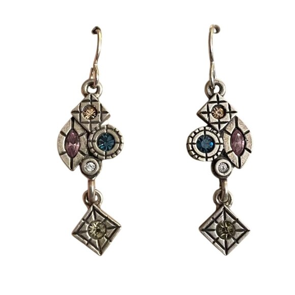 Patricia Locke Silver-Tone Drop Crystal Handmade Earrings - Picture 3 of 4